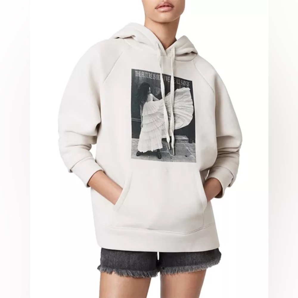 All Saints white hoodie